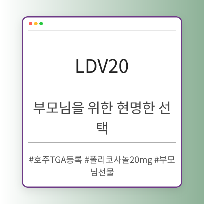 LDV20, 건강을 생각한 부모님 선물
